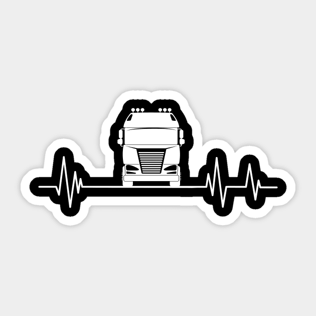 trruck heartbeat Funny Truck Driver , Trucker heartbeat Sticker by mezy